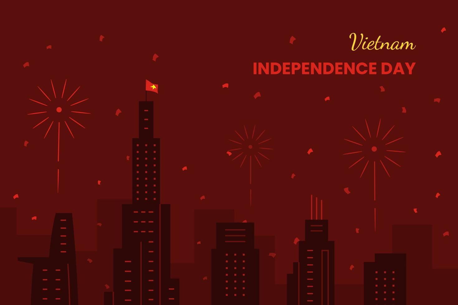 Vietnam independence day concept in flat design vector