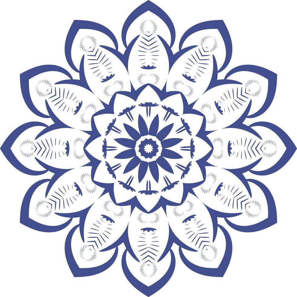 Mandala ornament outline doodle hand-drawn illustration. Vector henna tattoo style, can be used for textile, coloring books, phone case print, greeting cards