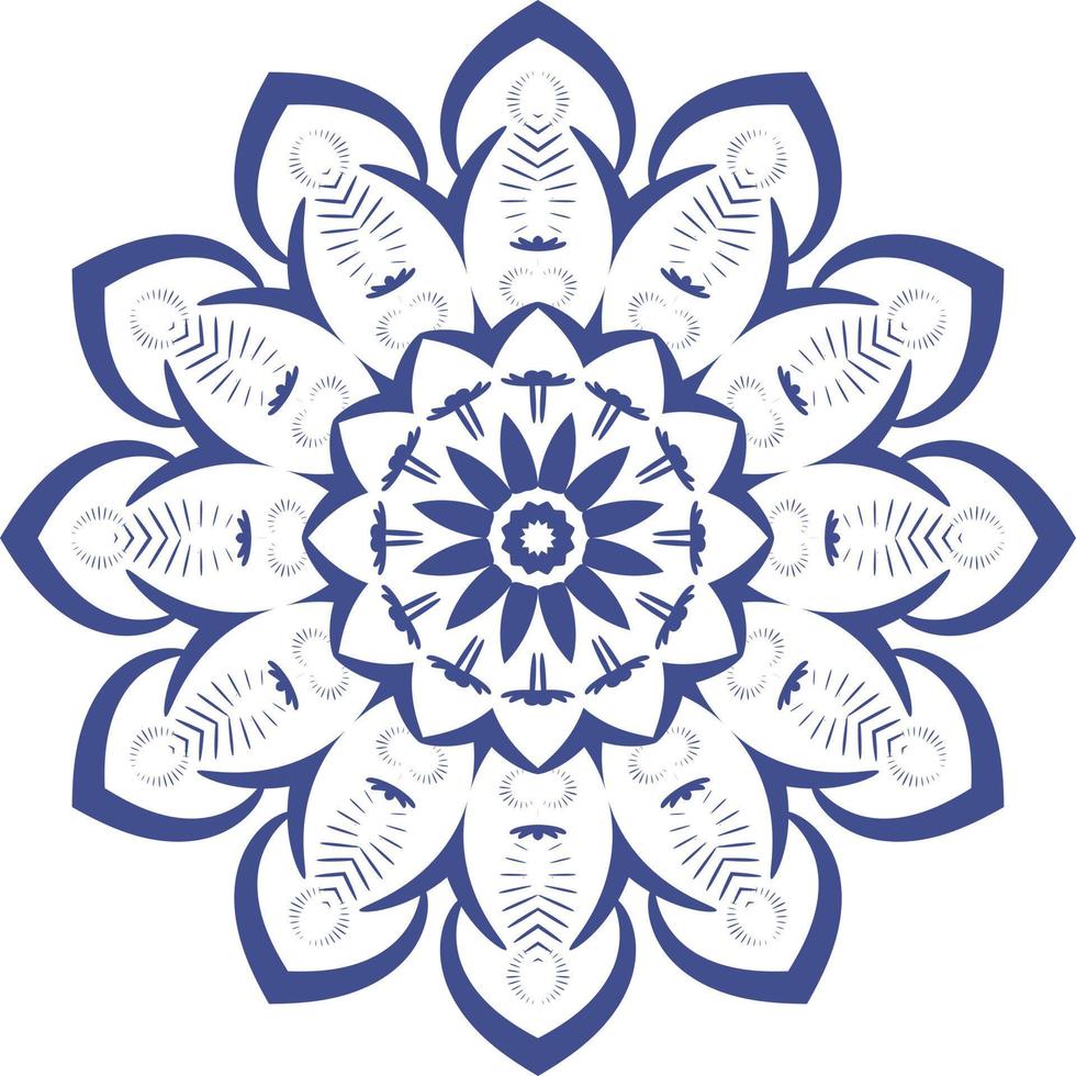 mandala ornamento contorno garabato ilustración dibujada a mano. estilo de tatuaje de henna vectorial, puede usarse para textiles, libros de colores, impresión de estuches telefónicos, tarjetas de felicitación vector