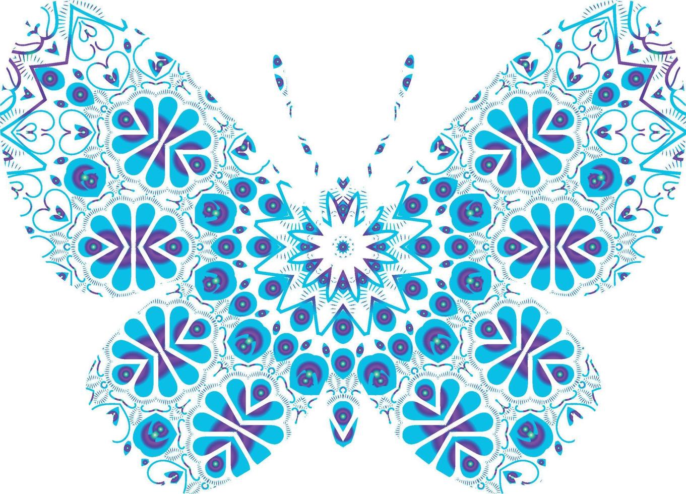 mariposa mandala ornamento dibujado a mano el vector se puede utilizar para la impresión de la caja del teléfono textil tarjeta de felicitación, etc.