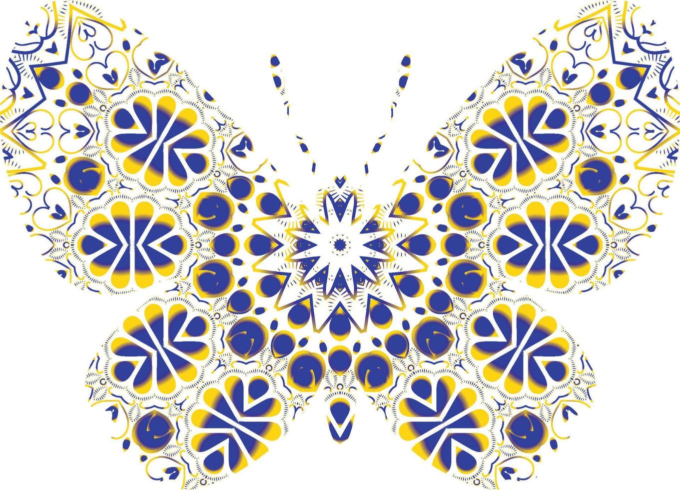 Butterfly Mandala ornament hand drawn vector can be use for textile phone case print greeting card etc