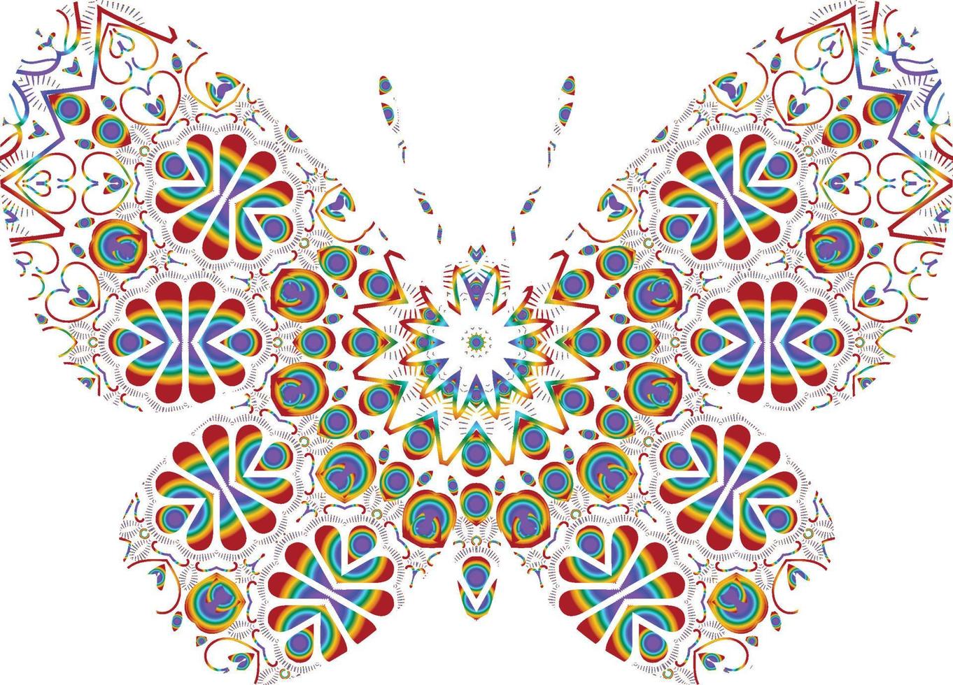 mariposa mandala ornamento vector dibujado a mano se puede utilizar para la impresión de la caja del teléfono textil tarjeta de felicitación, etc.