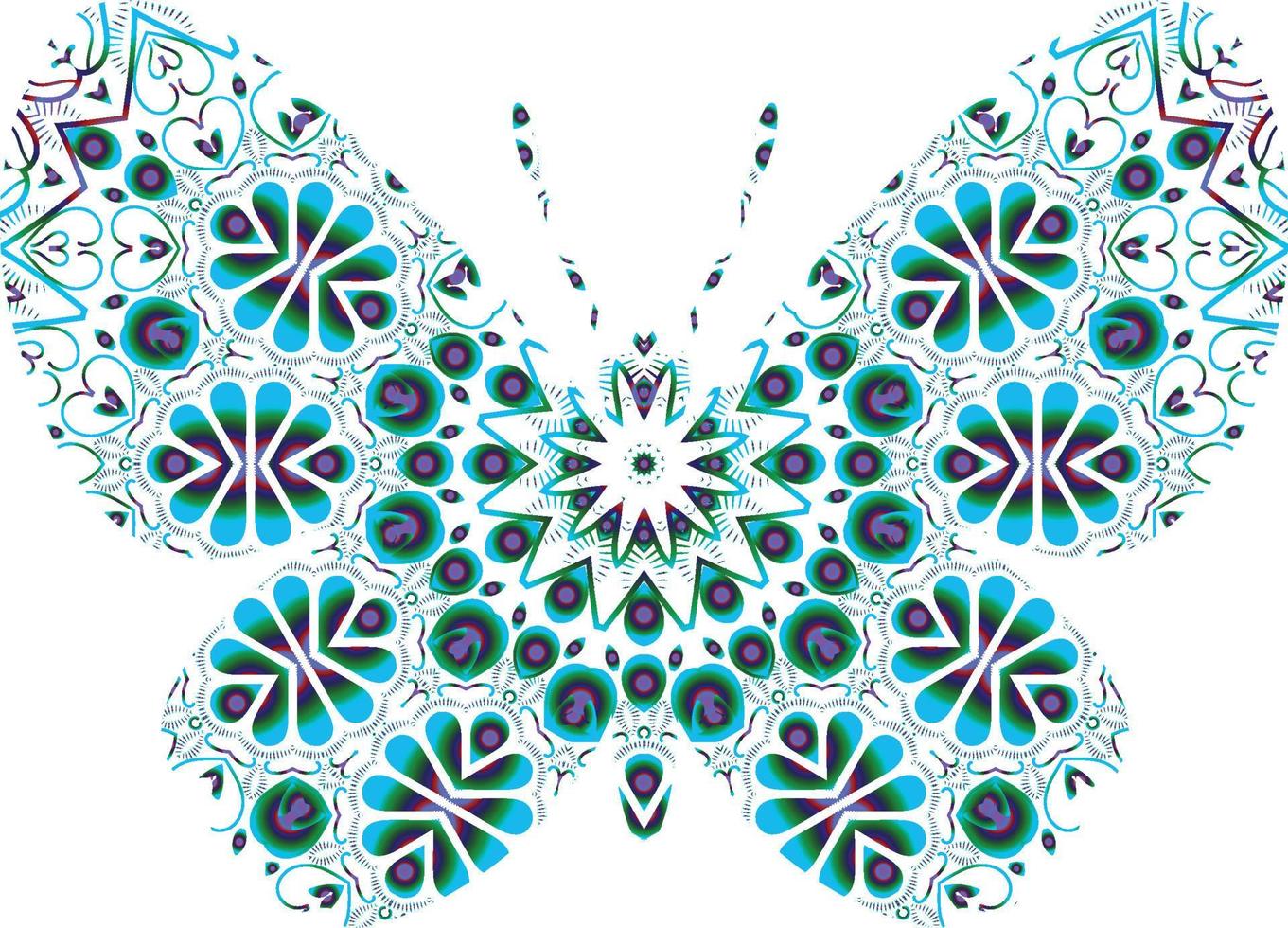 Butterfly Mandala ornament hand drawn vector can be use for textile phone case print greeting card etc