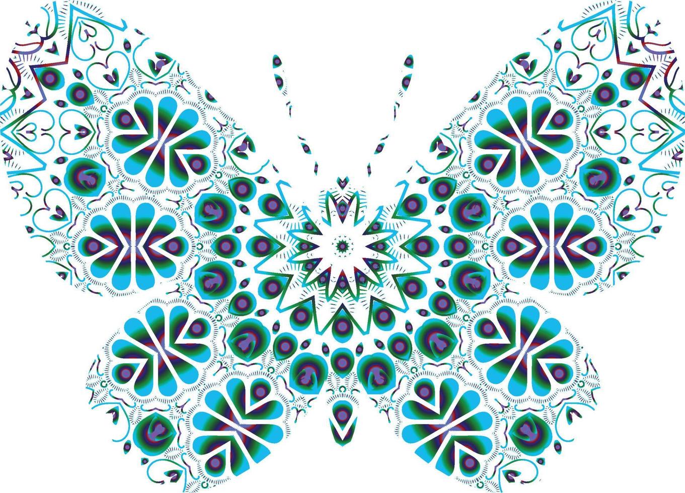 Butterfly Mandala ornament hand drawn vector can be use for textile phone case print greeting card etc