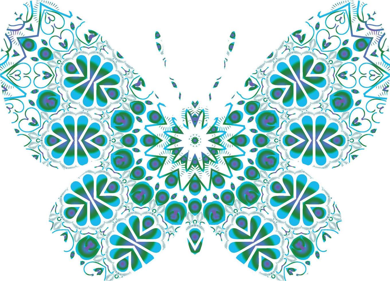 Butterfly Mandala ornament hand drawn vector can be use for textile phone case print greeting card etc