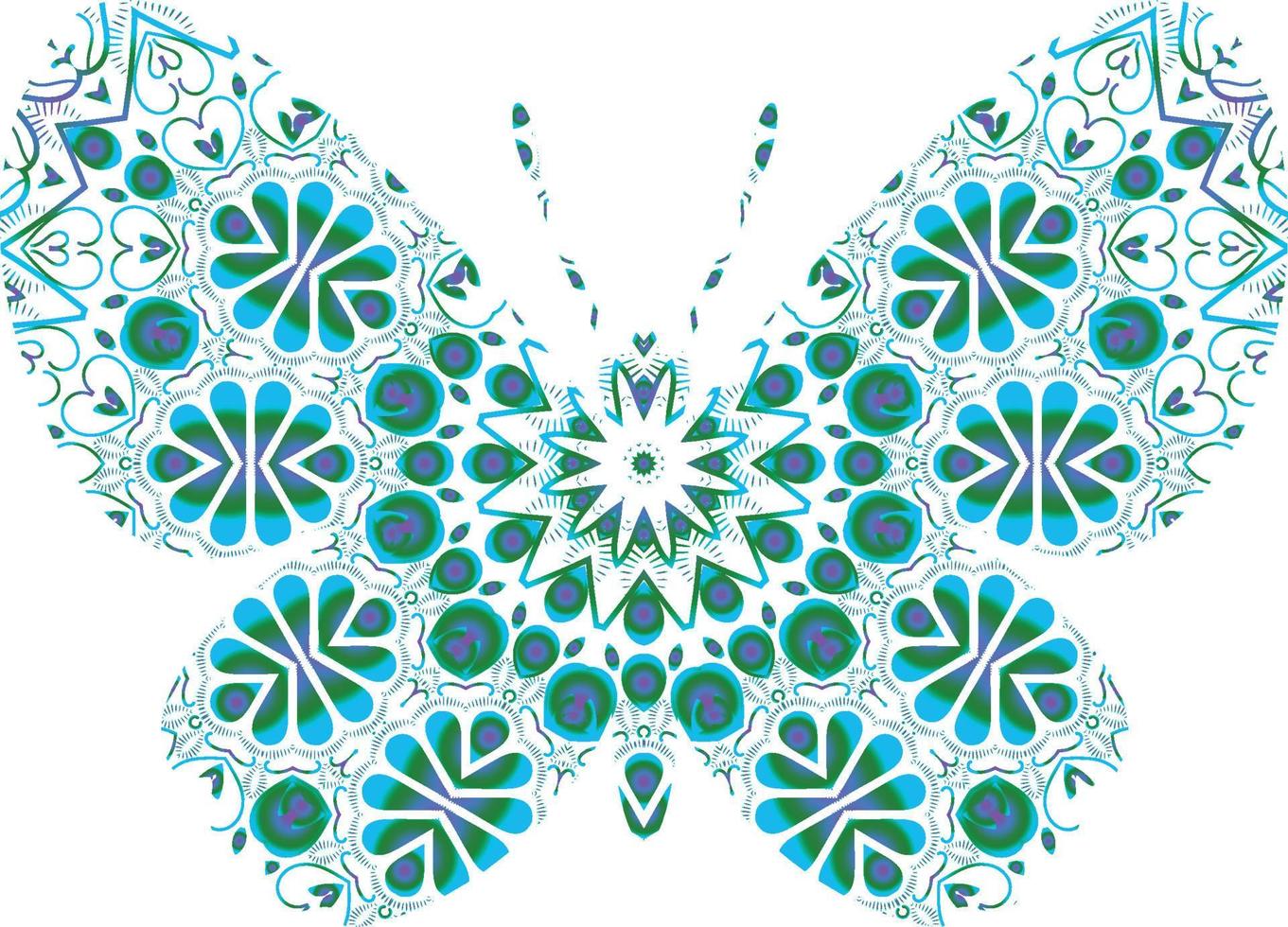 Butterfly Mandala ornament hand drawn vector can be use for textile phone case print greeting card etc