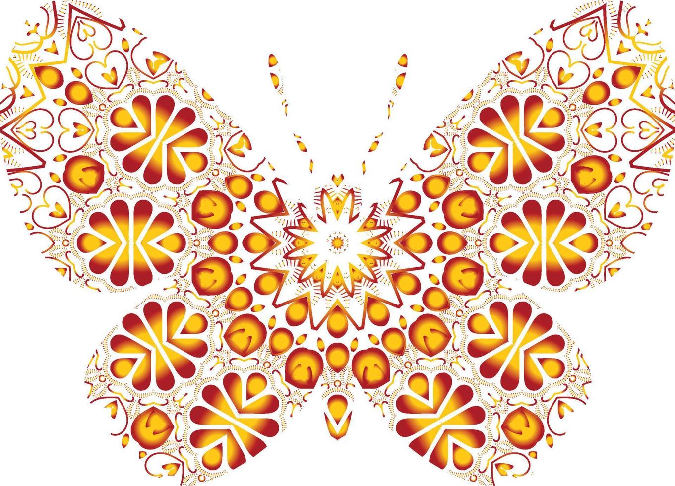 mariposa mandala ornamento vector dibujado a mano se puede utilizar para la impresión de la caja del teléfono textil tarjeta de felicitación, etc.