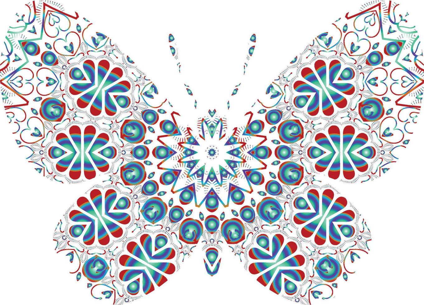 Butterfly Mandala ornament hand drawn vector can be use for textile phone case print greeting card etc