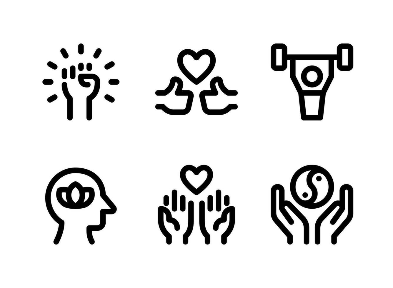 Simple Set of Wellness Related Vector Line Icons