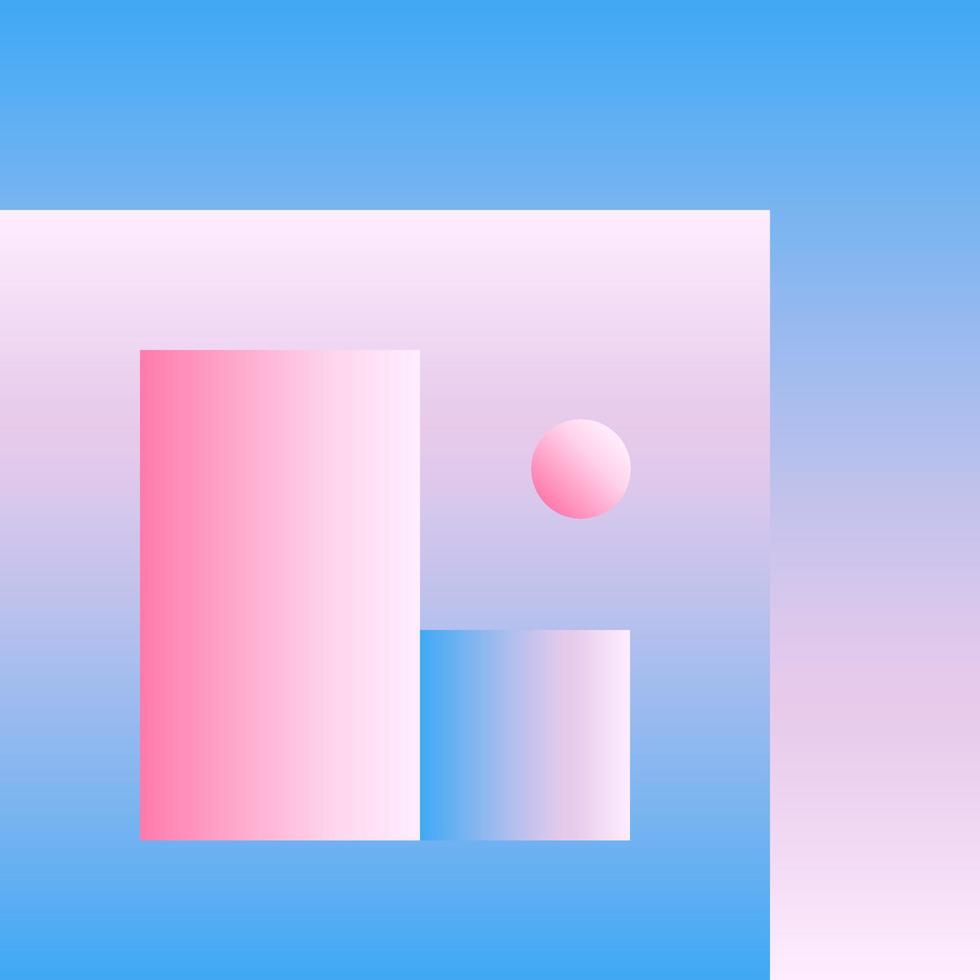 Vector Geometric Smooth blue pink gradient Background