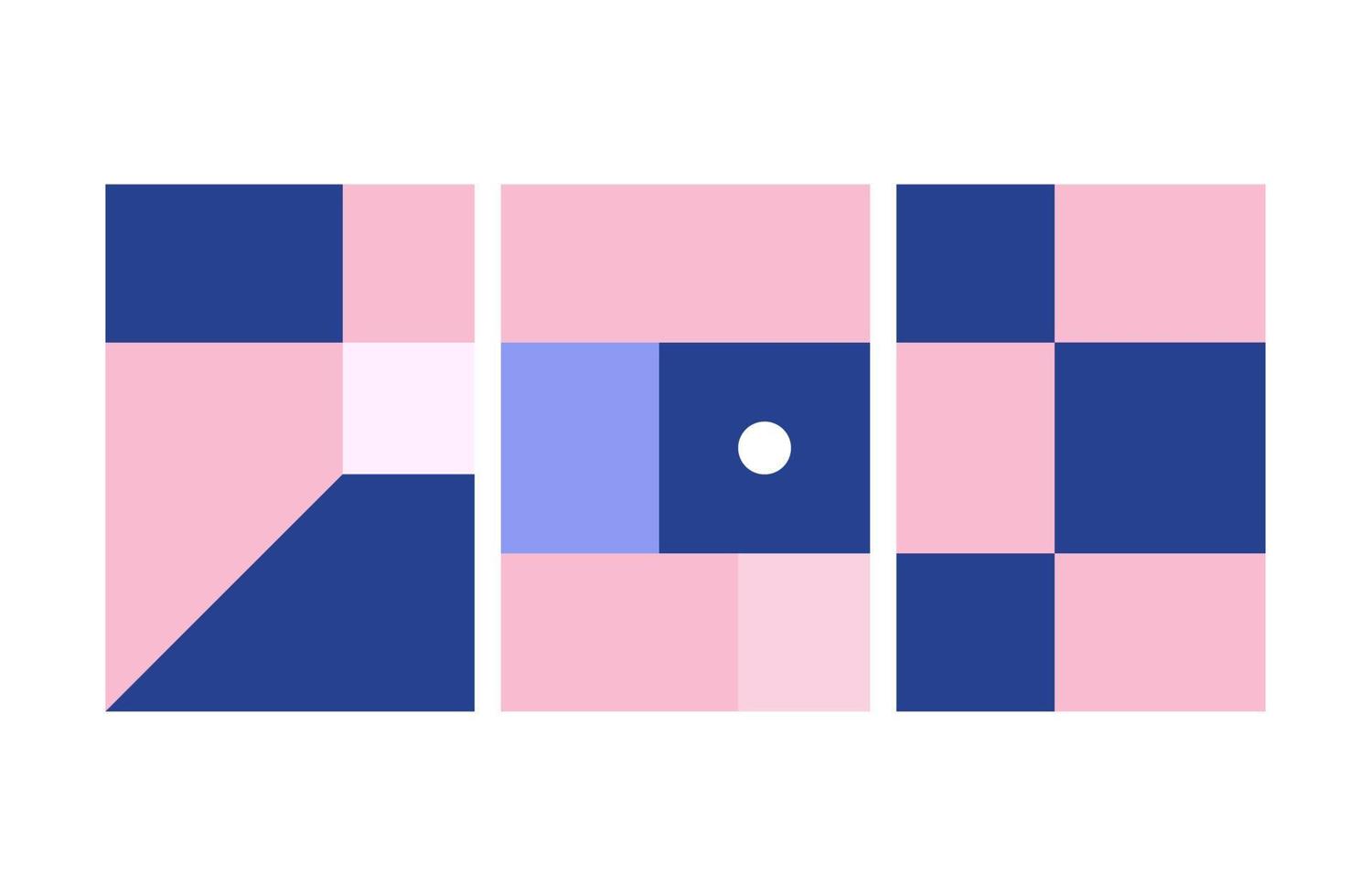 Vector Geometric Backgrounds set in blue pink colors