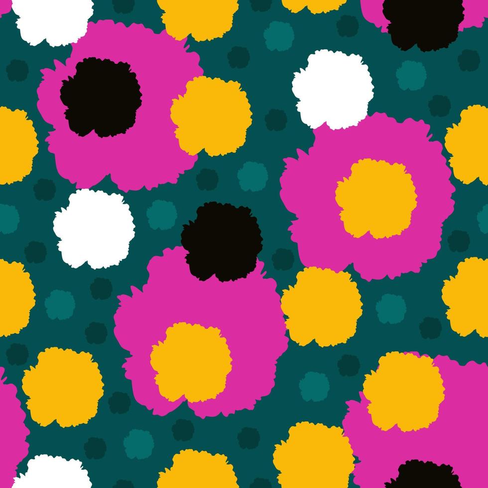 Vector seamless abstract bright floral pattern.