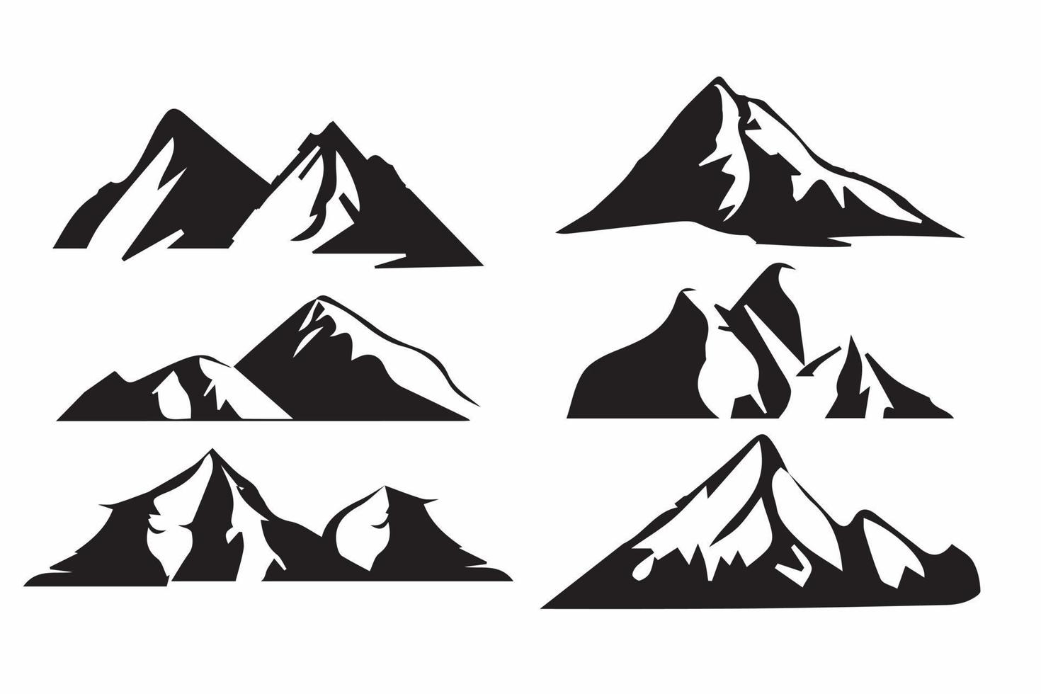 horizonte de vector de silueta de montaña