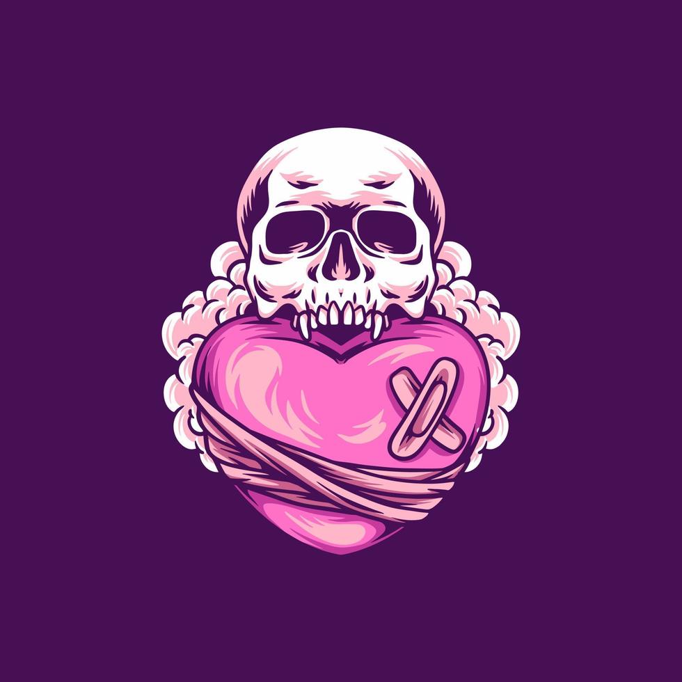 ilustración de amor de calavera vector