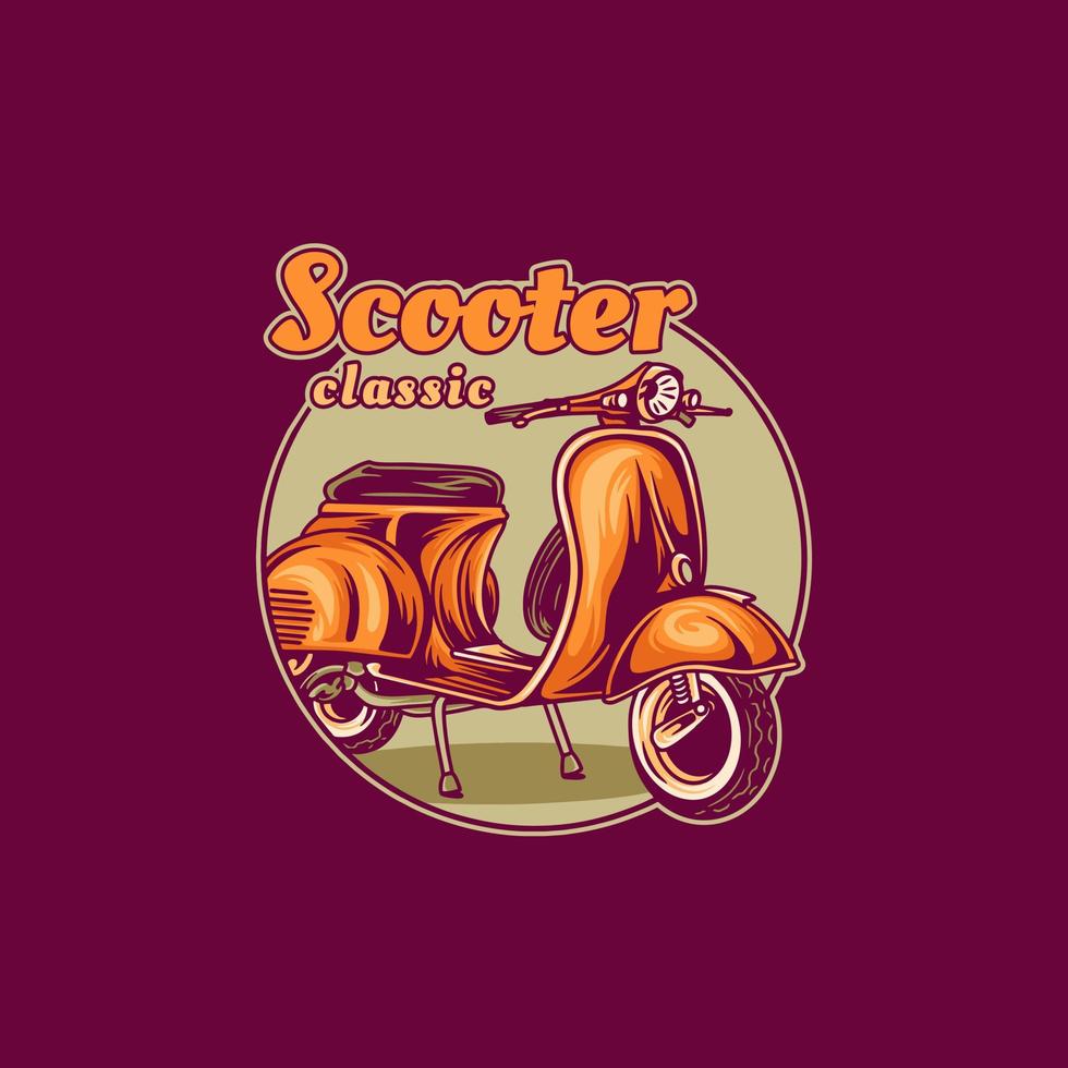 ilustración de logotipo clásico de scooter vector