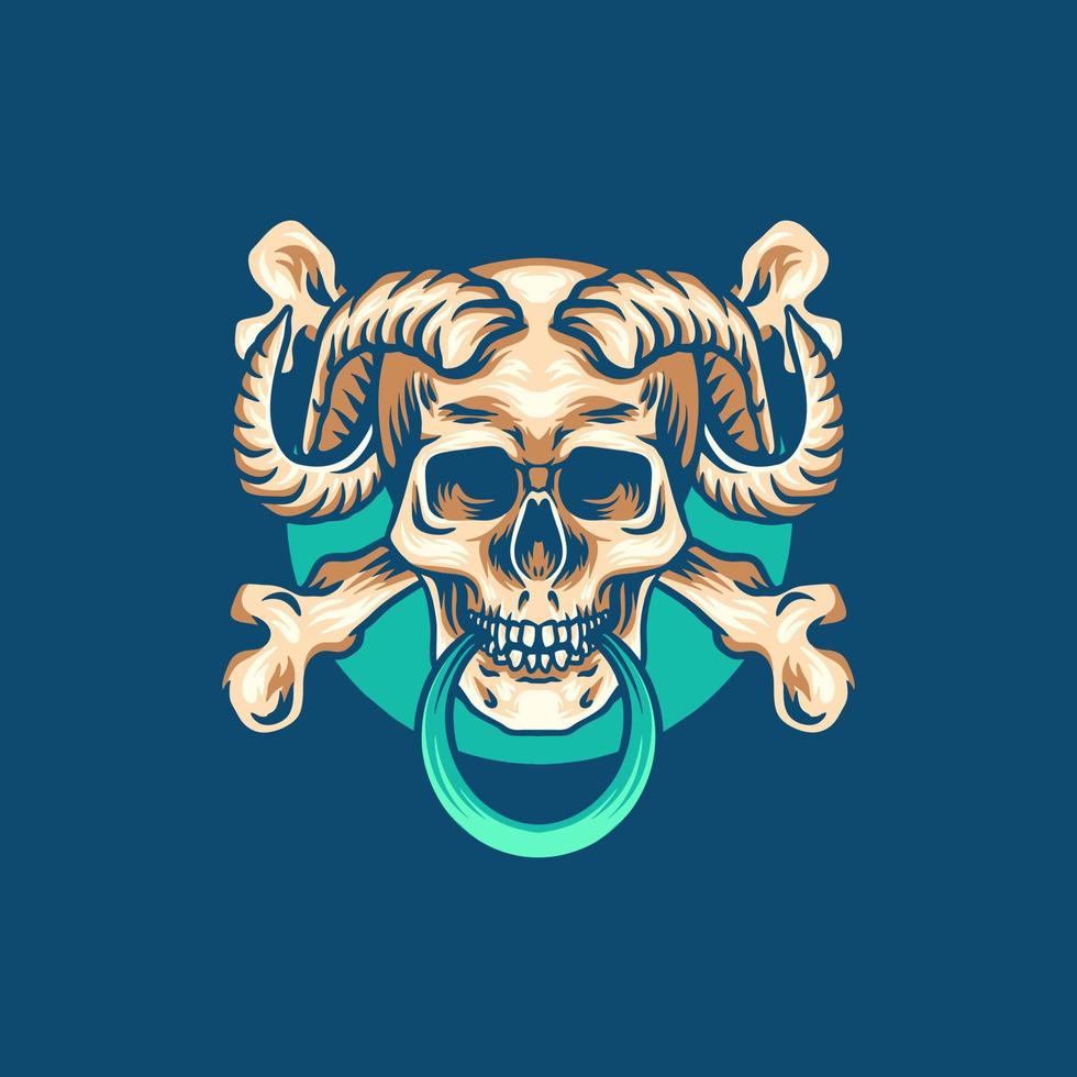 Scary Skull And Bones Illustration vector