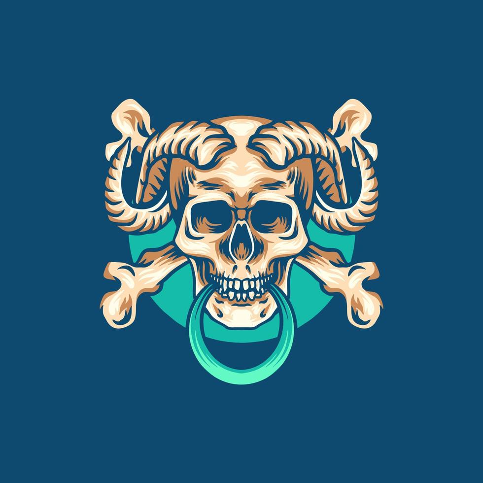 Scary Skull And Bones Illustration vector