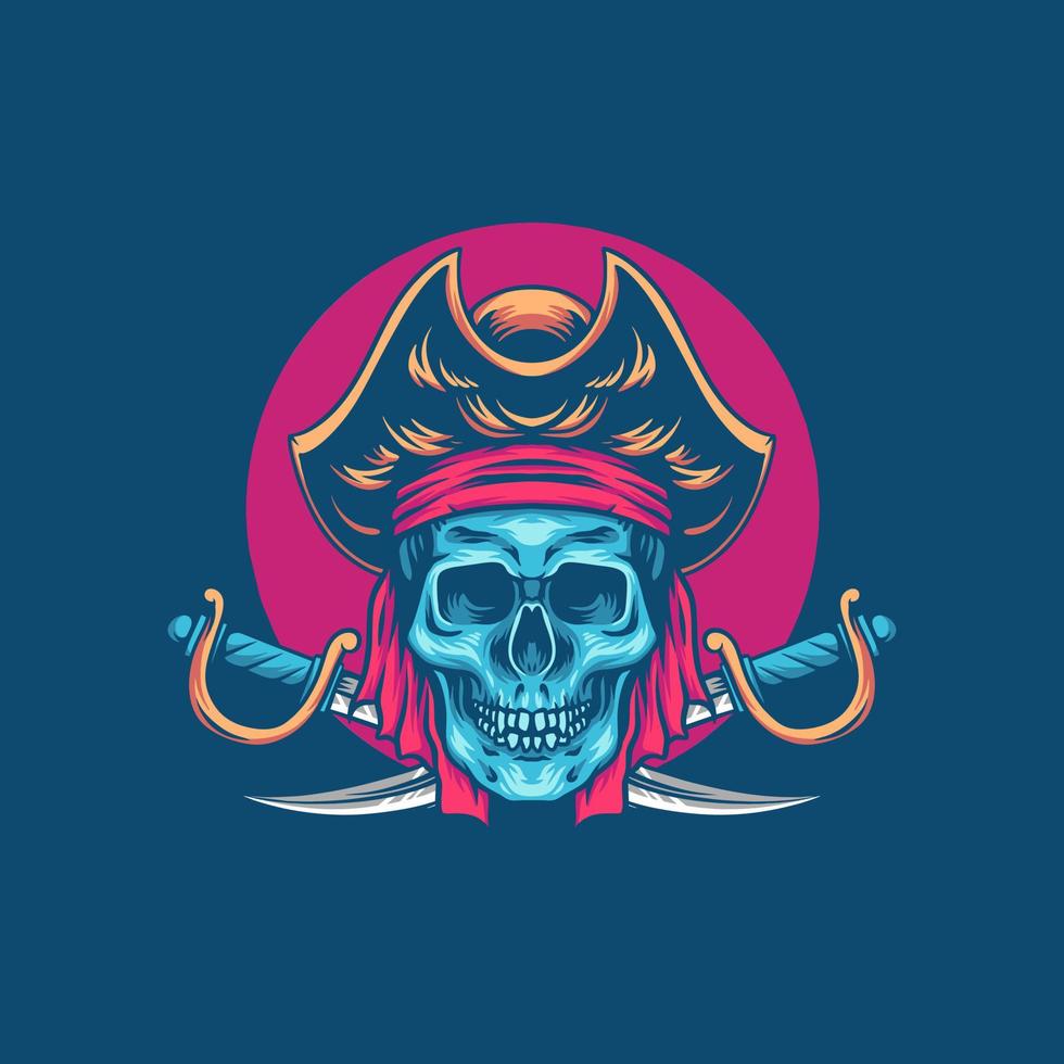 ilustración de piratas del cráneo vector