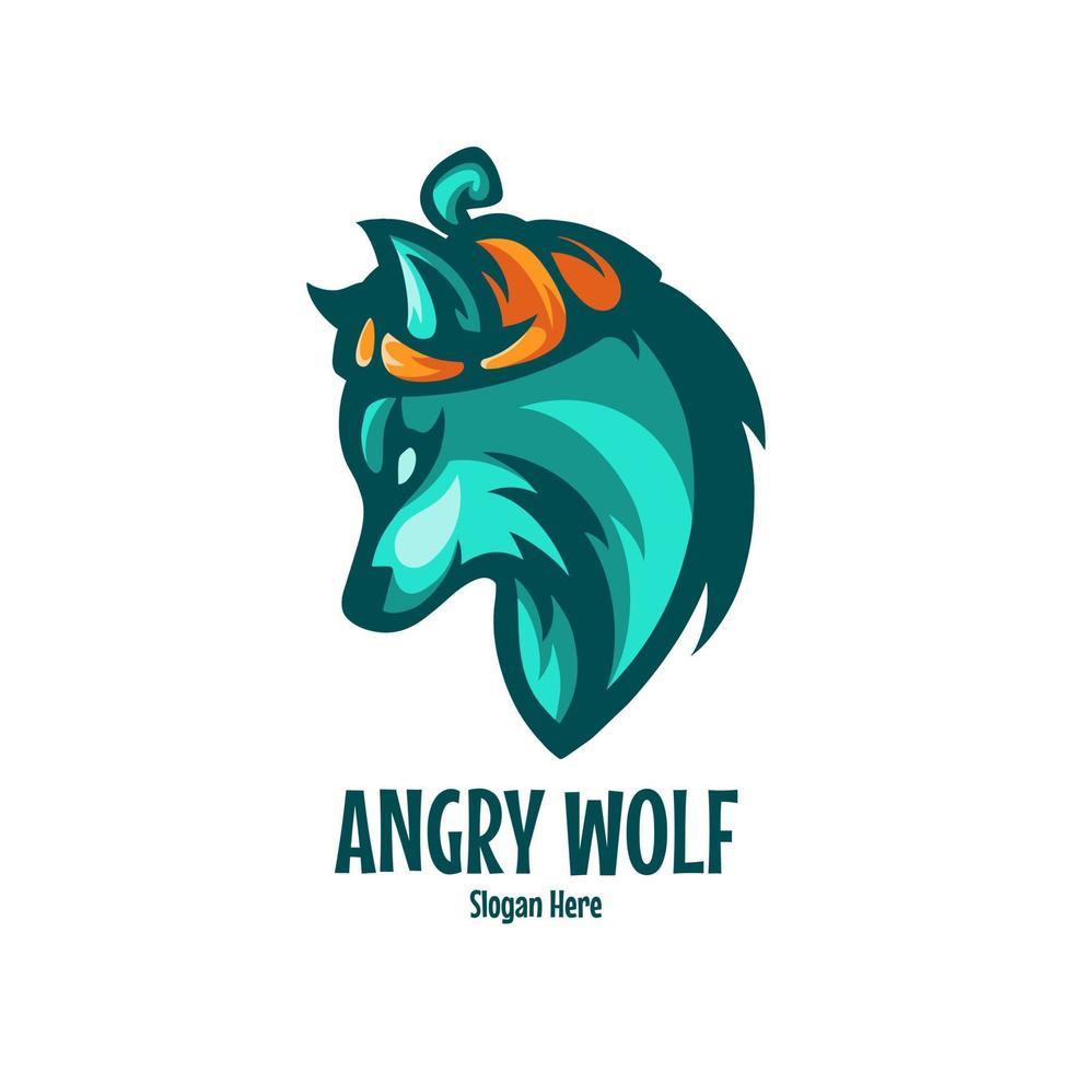 Angry Wolf Character Logo vector