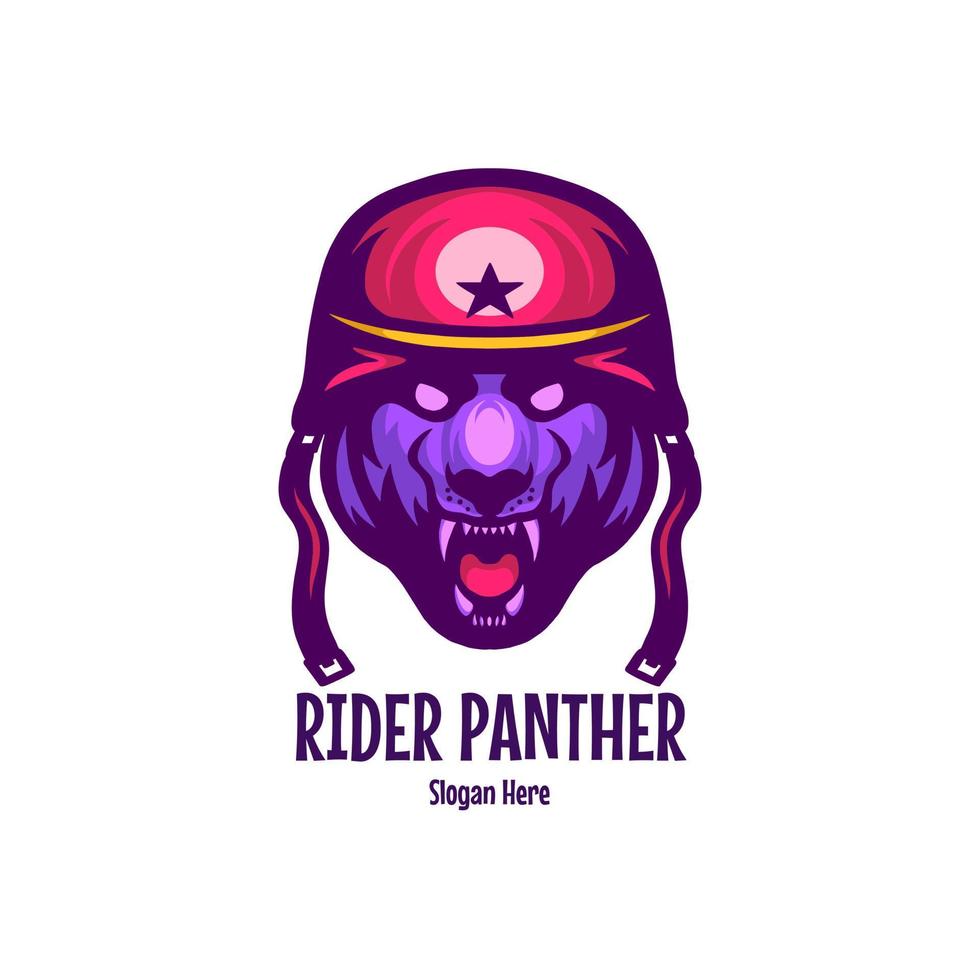 logotipo del personaje de la pantera jinete vector