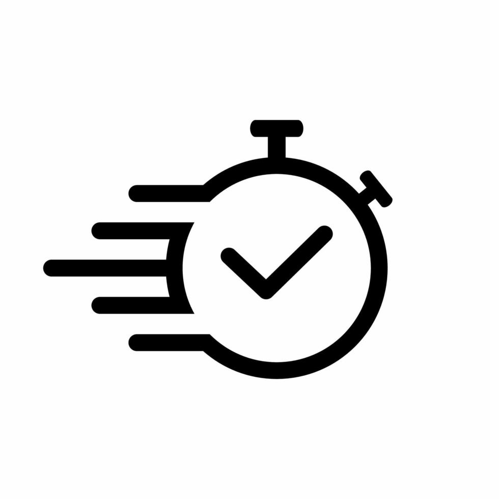 Time Icon. Fast Time Symbol. Isolated Vector Illustration. Stock Vector