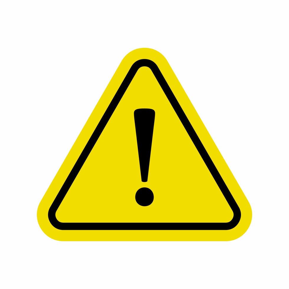 Attention Sign or Warning Caution Exclamation Sign, Danger Vector Yellow Triangle Stock Vector Illustration