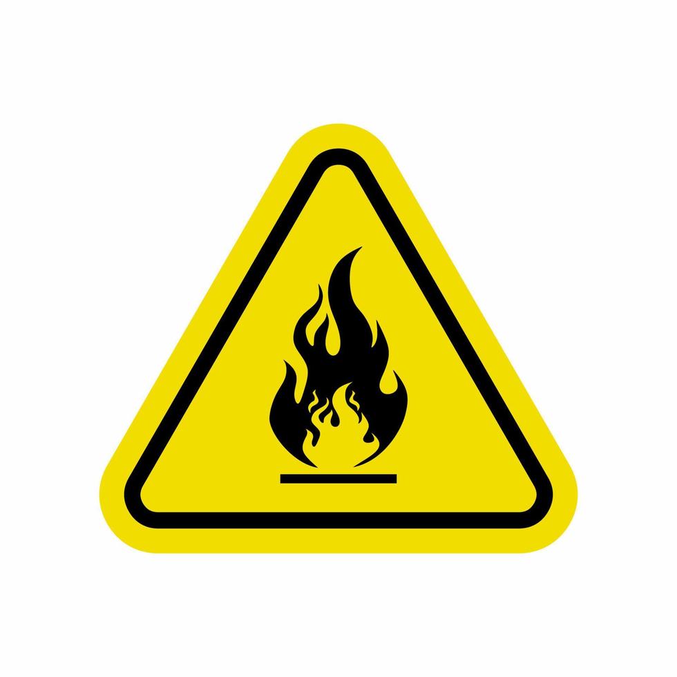 Triangular Fire Warning Sign Stock Vector