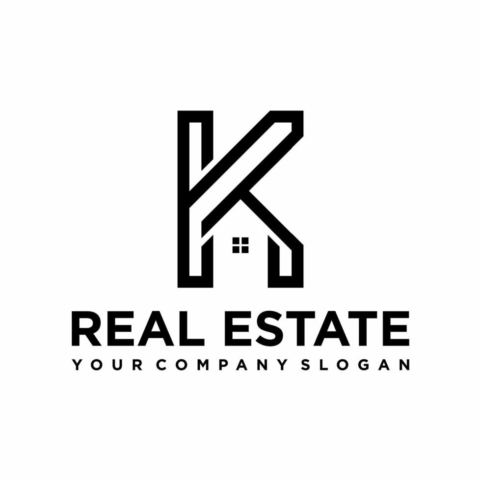 Letter K Home Logo Vector
