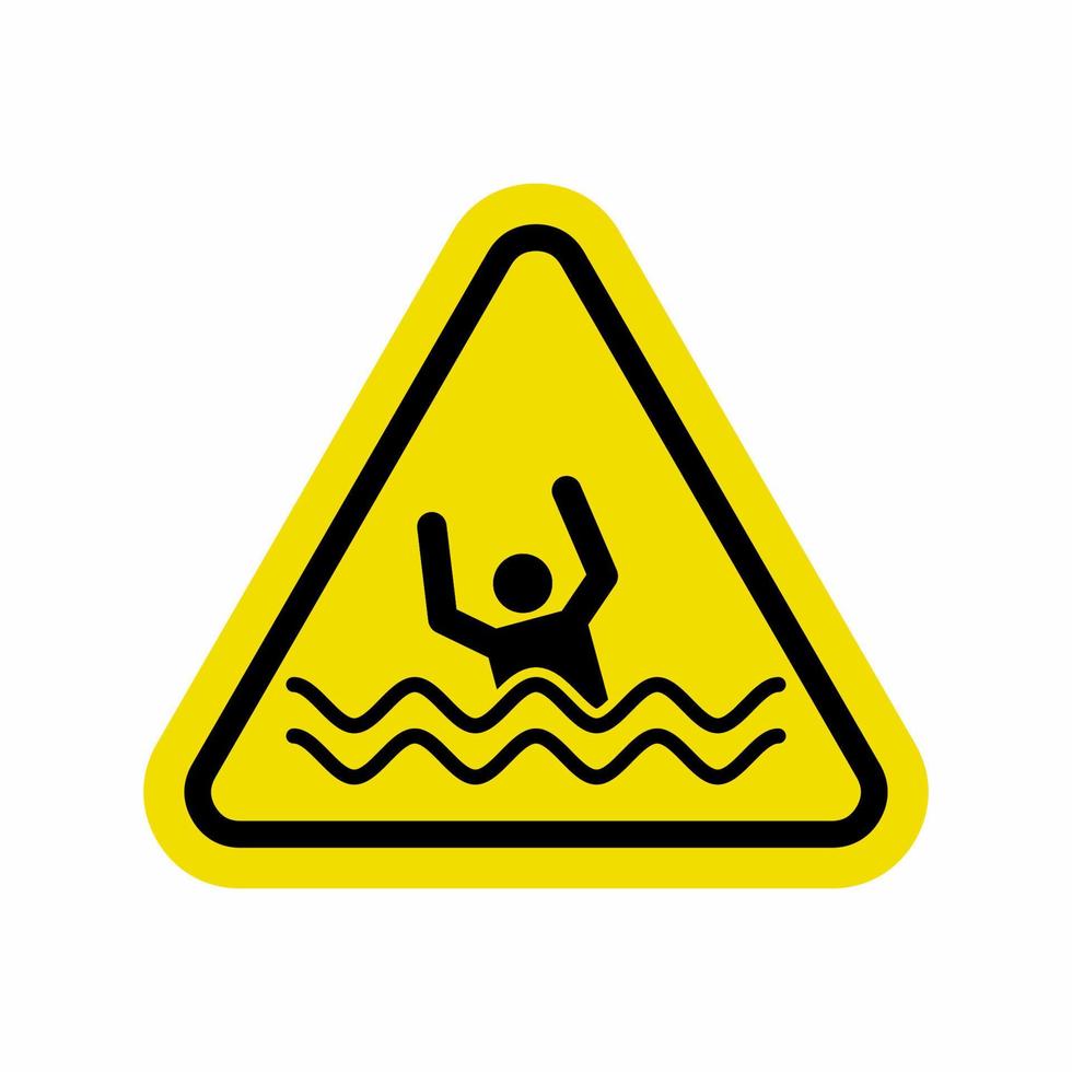 Drowning Warning Sign Vector Swim Forbidden Stock Vector