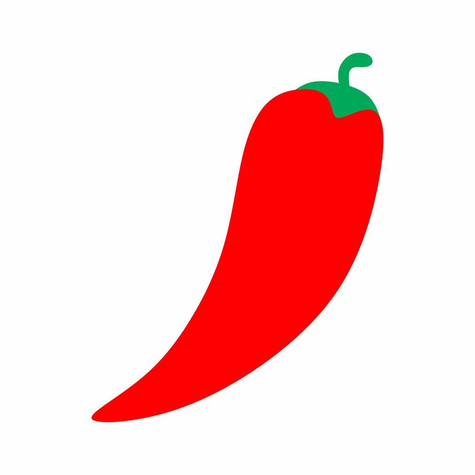 Red hot chili pepper icon on white background vector