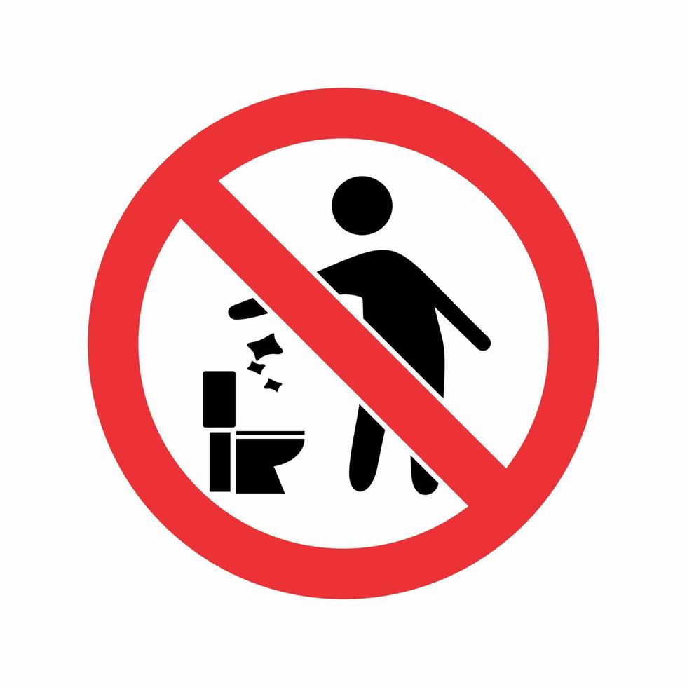 Do Not Litter Sign. Throw Garbage in Its Place. Please Do Not Throw Trash in Toilet Design Concept vector