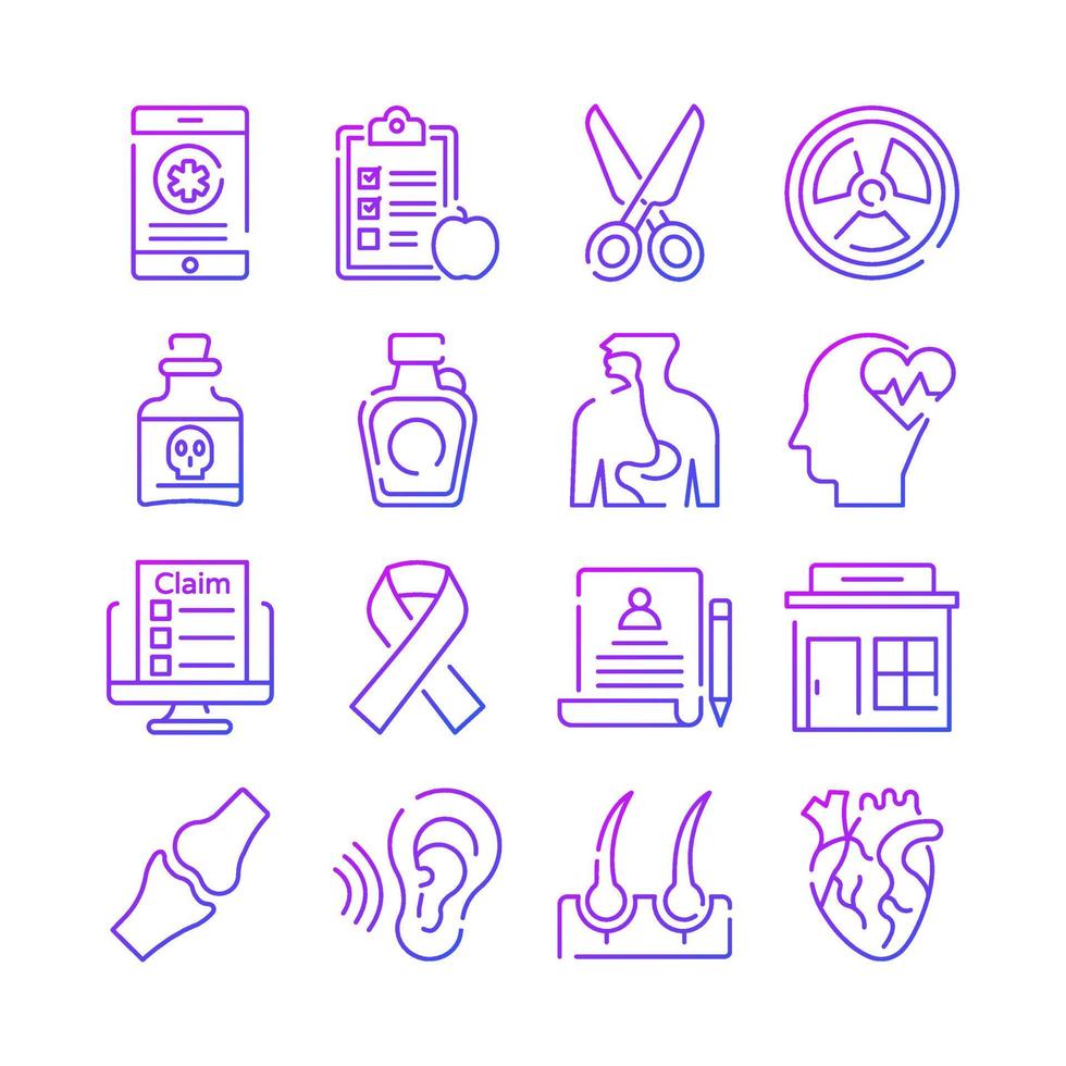 iconos médicos, vector de salud, conjunto de colección de hospital.