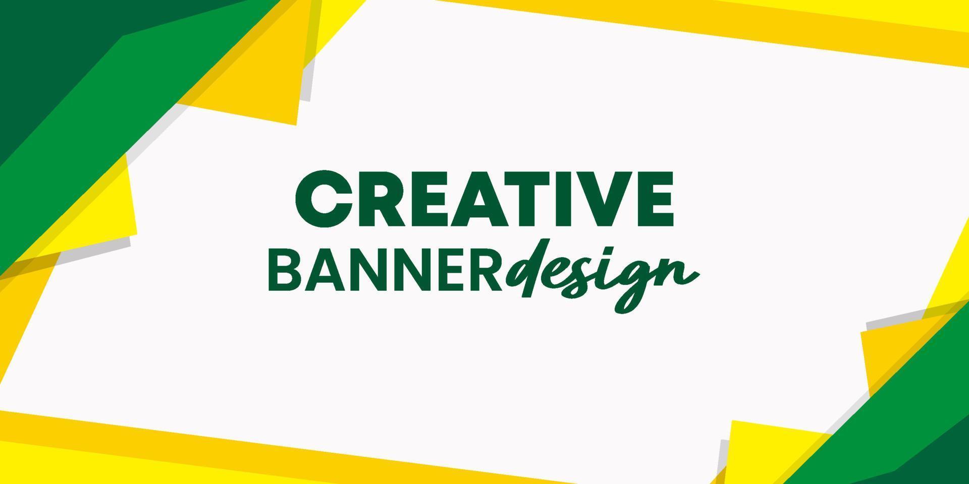 vector abstracto de diseño de banner verde, amarillo creativo y único