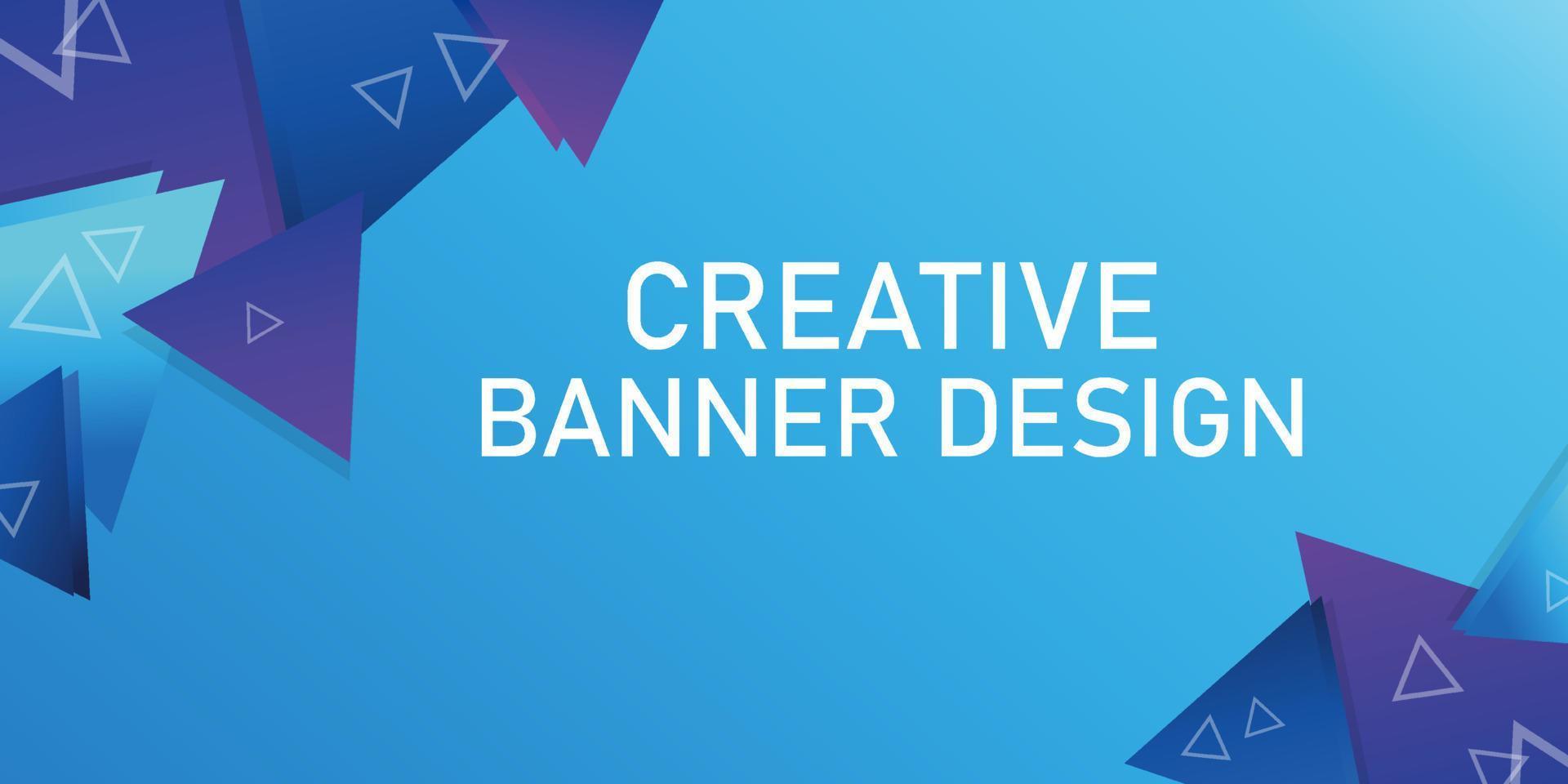 Creative abstract design blue purple triangle unique banner vector