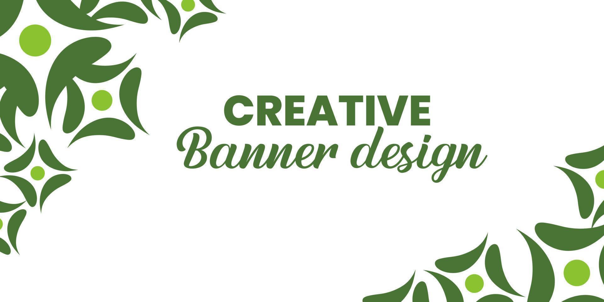 diseño de banner creativo y único con motivos florales verdes vector