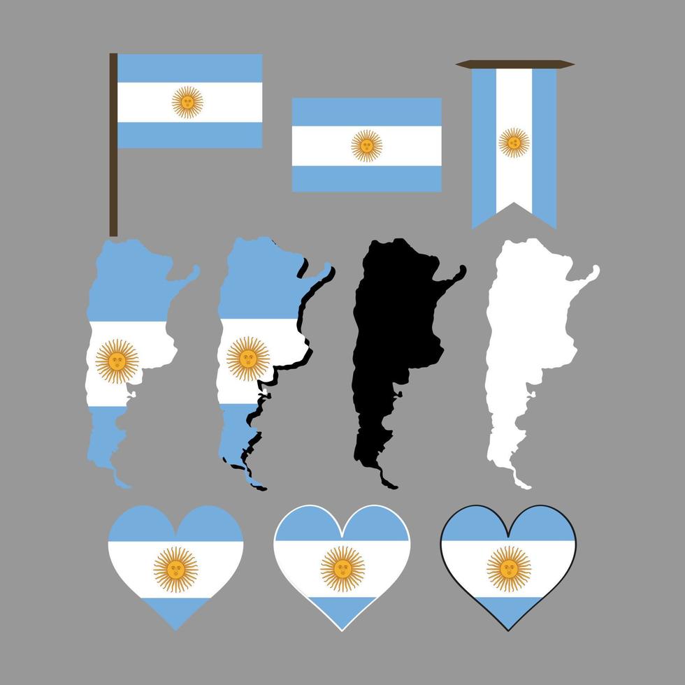 Argentina. Argentina map and flag. Vector illustration.