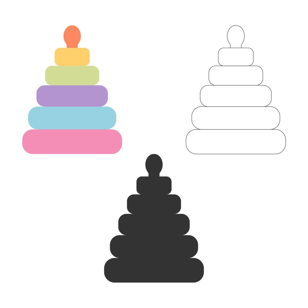 Children's pyramid, toy, icon. Vector illustration.