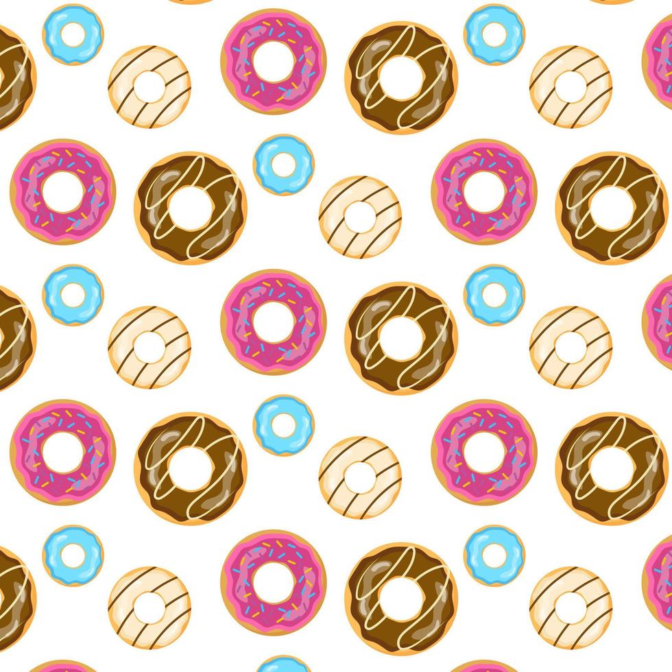 Donuts Seamless pattern. Vector illustration.
