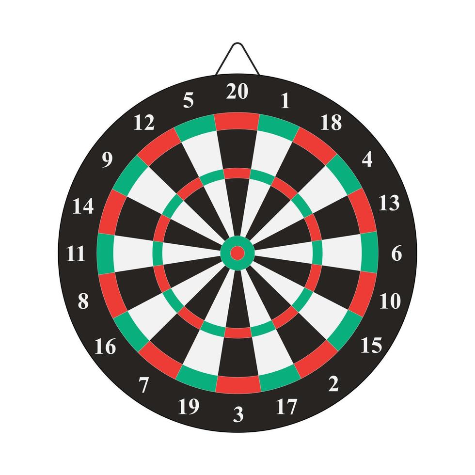 Darts target for dart arrows on a white background. Vector illustration.