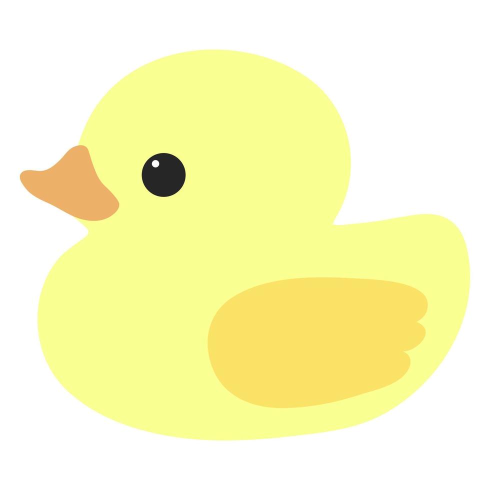 Duck is a children's toy for a boy and a girl. Inflatable rubber duck. Vector illustration.