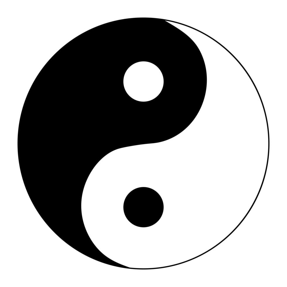 yin yang es un símbolo de armonía y equilibrio. ilustración vectorial vector