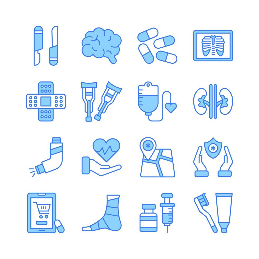 iconos médicos, vector de salud, conjunto de colección de hospital.