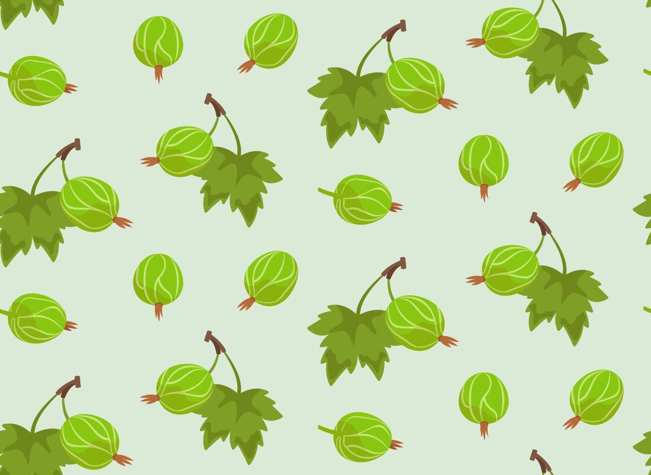 Seamless pattern with gooseberries. Texture with berries in cartoon style. vector