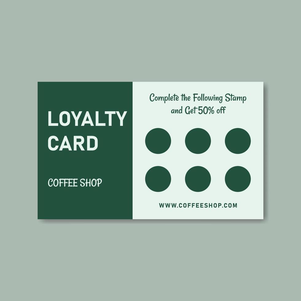 green loyalty card design. Gift Card Design vector