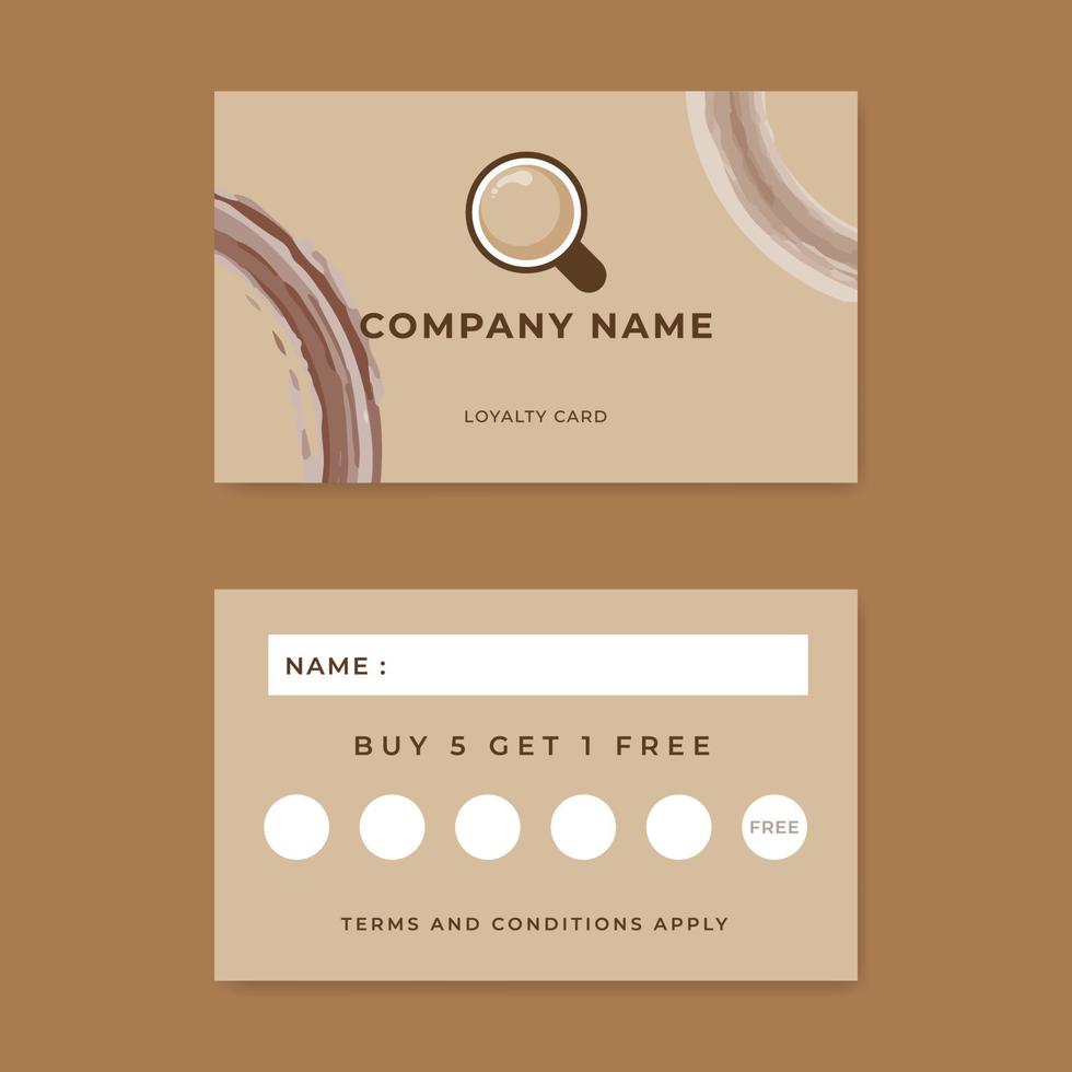 loyalty card design for cafe coffee. Gift Card Design vector