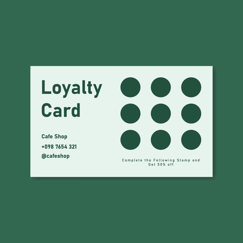 green loyalty card design. Gift Card Design vector