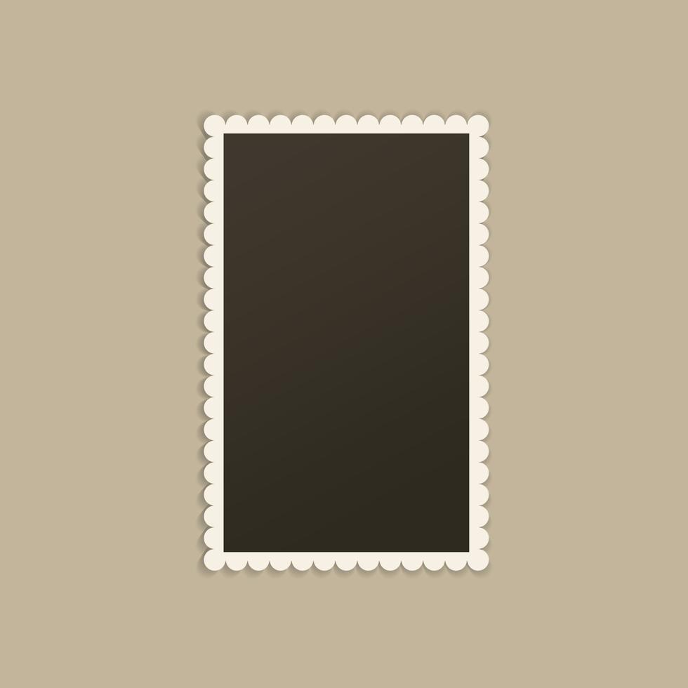 Empty black photo frame with shadows for stock vector