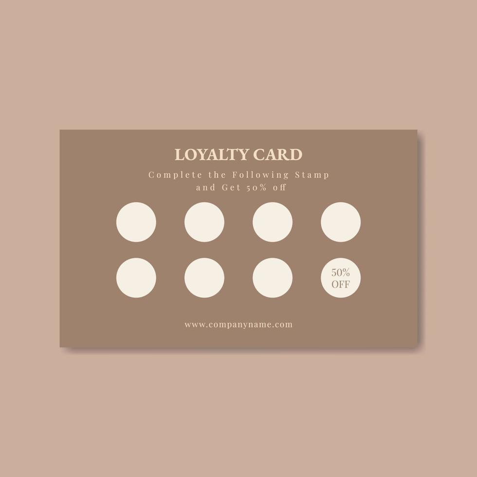 loyalty card design for cafe coffee. Gift Card Design vector