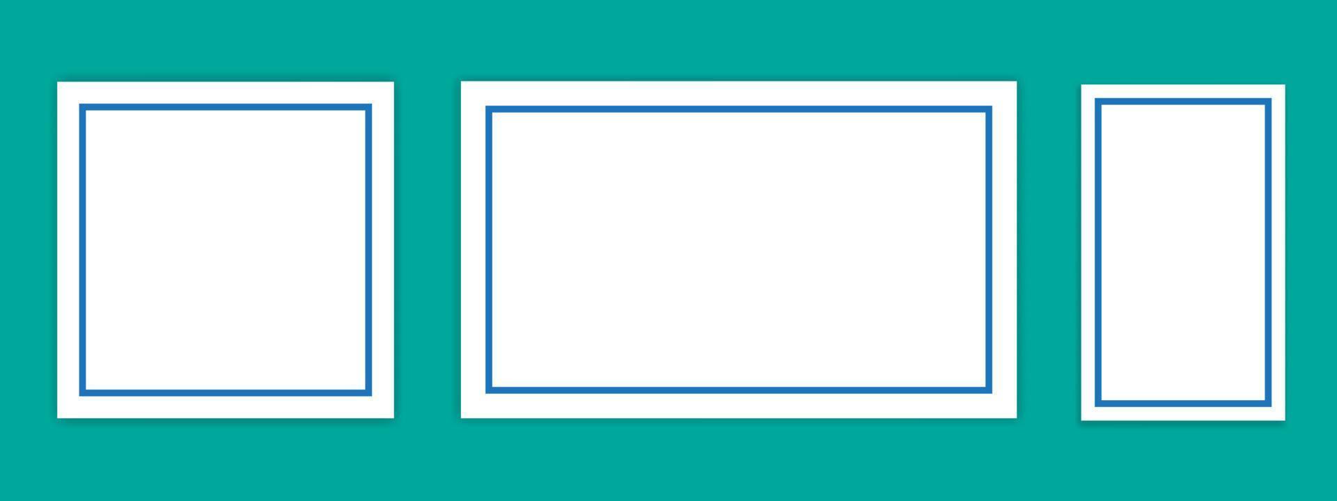 Empty photo frame with shadows for stock vector