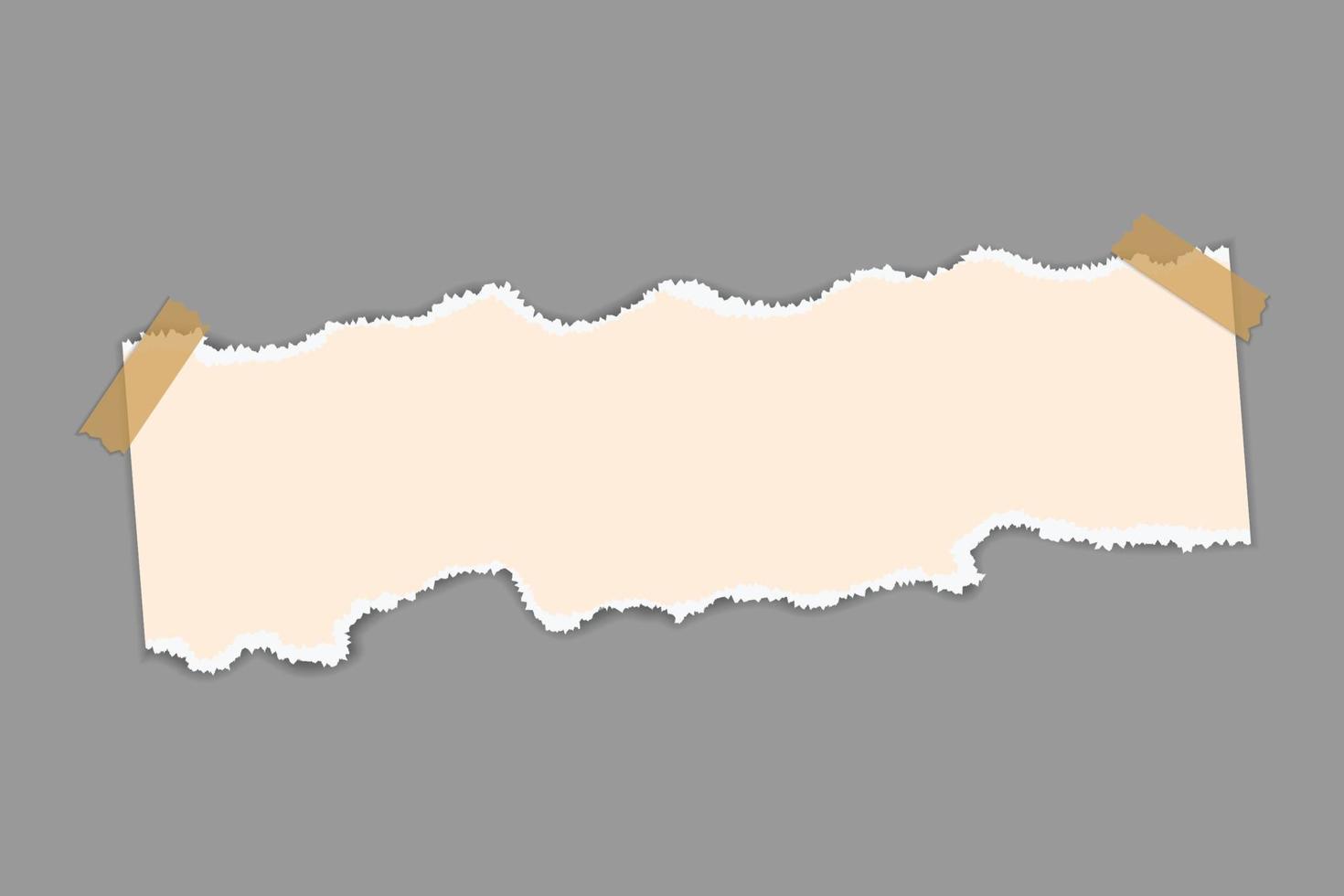 Vector torn paper banner with adhesive tape.